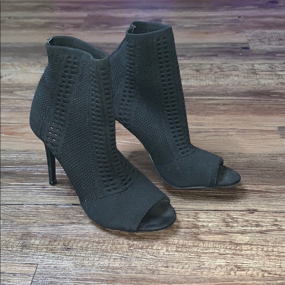 Black sock heels